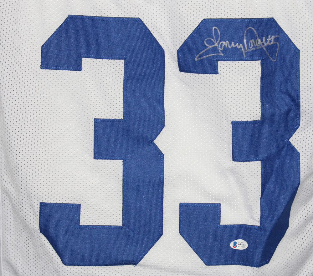 Tony Dorsett Autographed/Signed Pro Style White XL Jersey BAS 28353