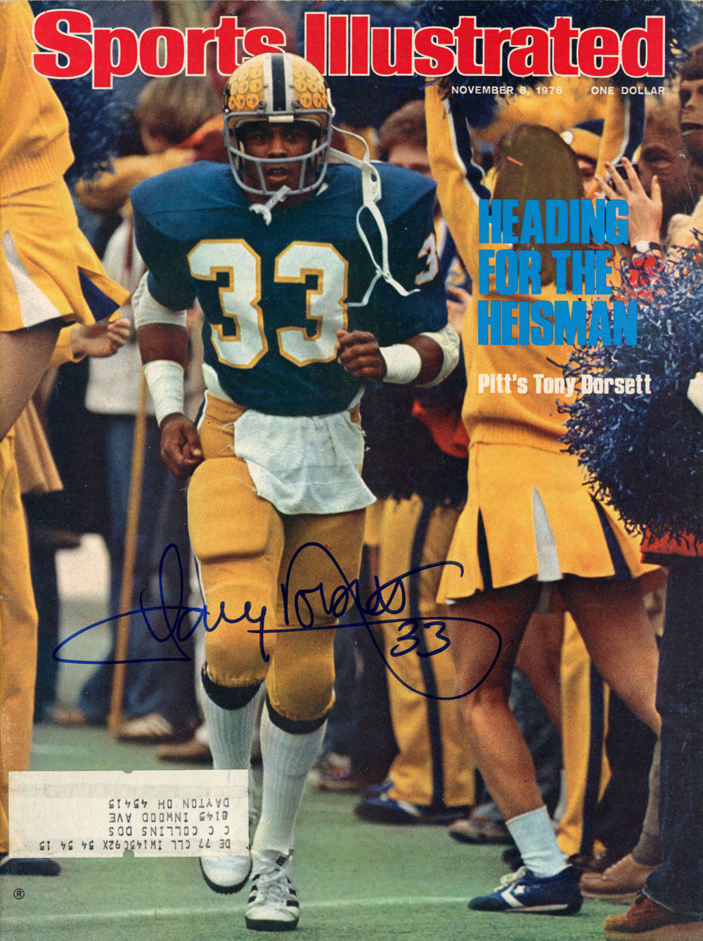 Tony Dorsett Autographed Sports Illustrated Magazine 11/8/1976 JSA