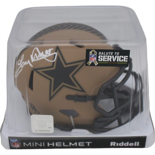Tony Dorsett Signed Dallas Cowboys 23 Salute Mini Helmet Beckett 45881