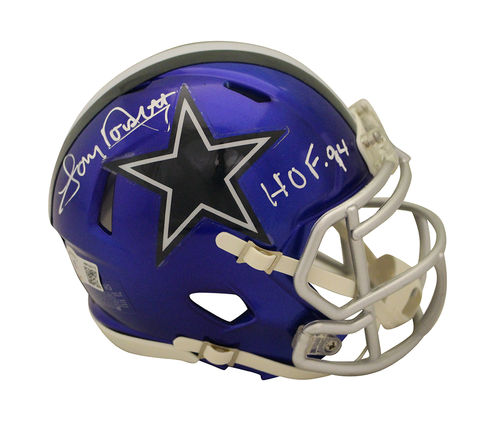 Tony Dorsett Autographed Dallas Cowboys Flash Mini Helmet HOF Beckett