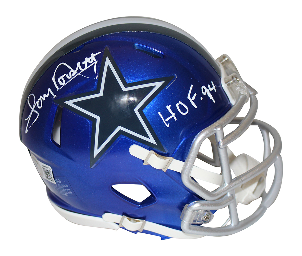 Tony Dorsett Autographed Dallas Cowboys Flash Mini Helmet HOF Beckett