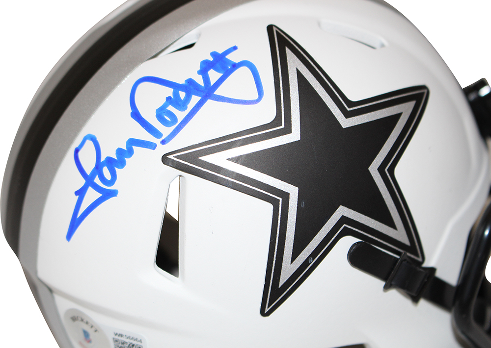 Tony Dorsett Autographed Dallas Cowboys Lunar Mini Helmet Beckett
