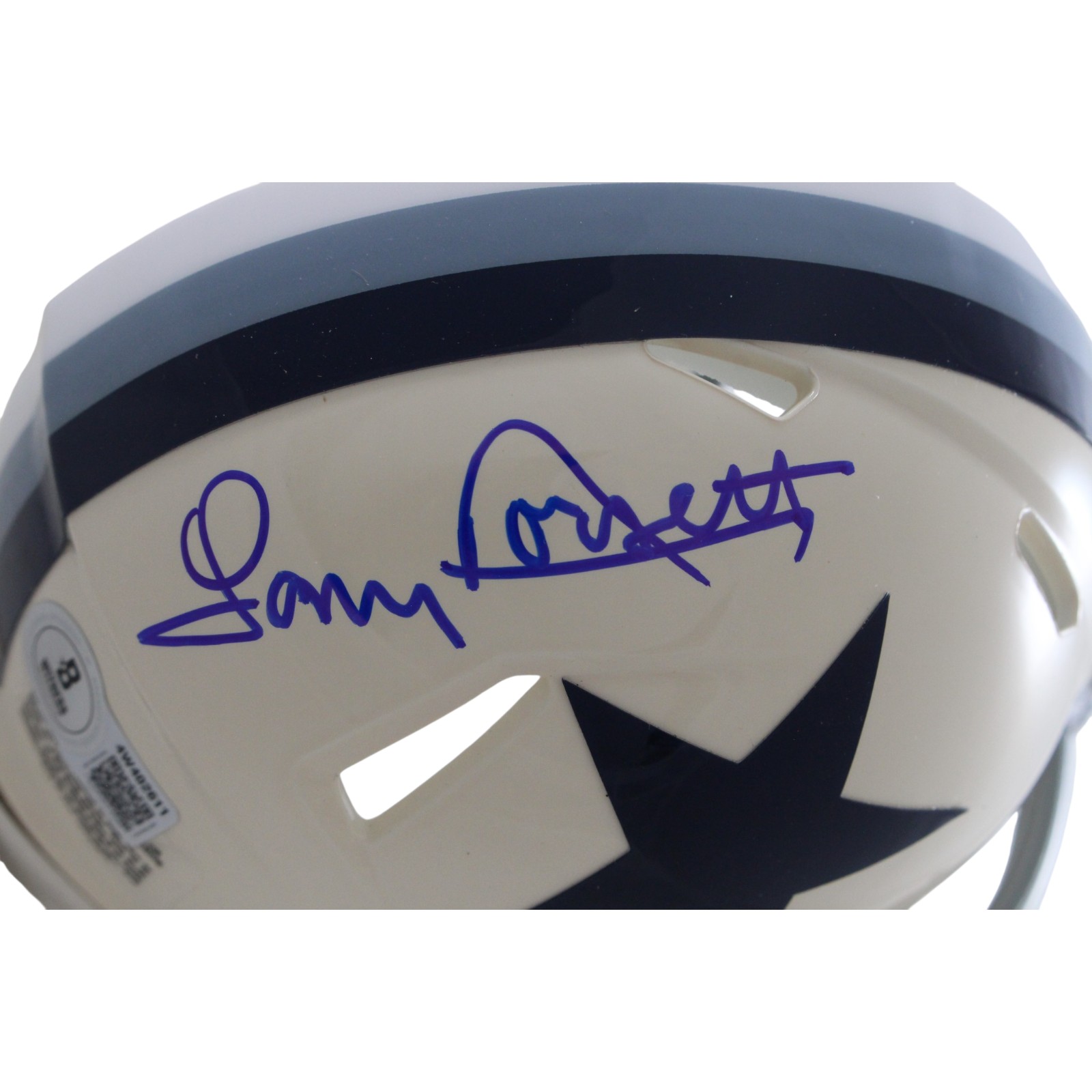 Tony Dorsett Autographed Dallas Cowboys Retro Mini Helmet Beckett 56473 2 Tony Dorsett Autographed Dallas Cowboys Retro Mini Helmet Beckett 56473