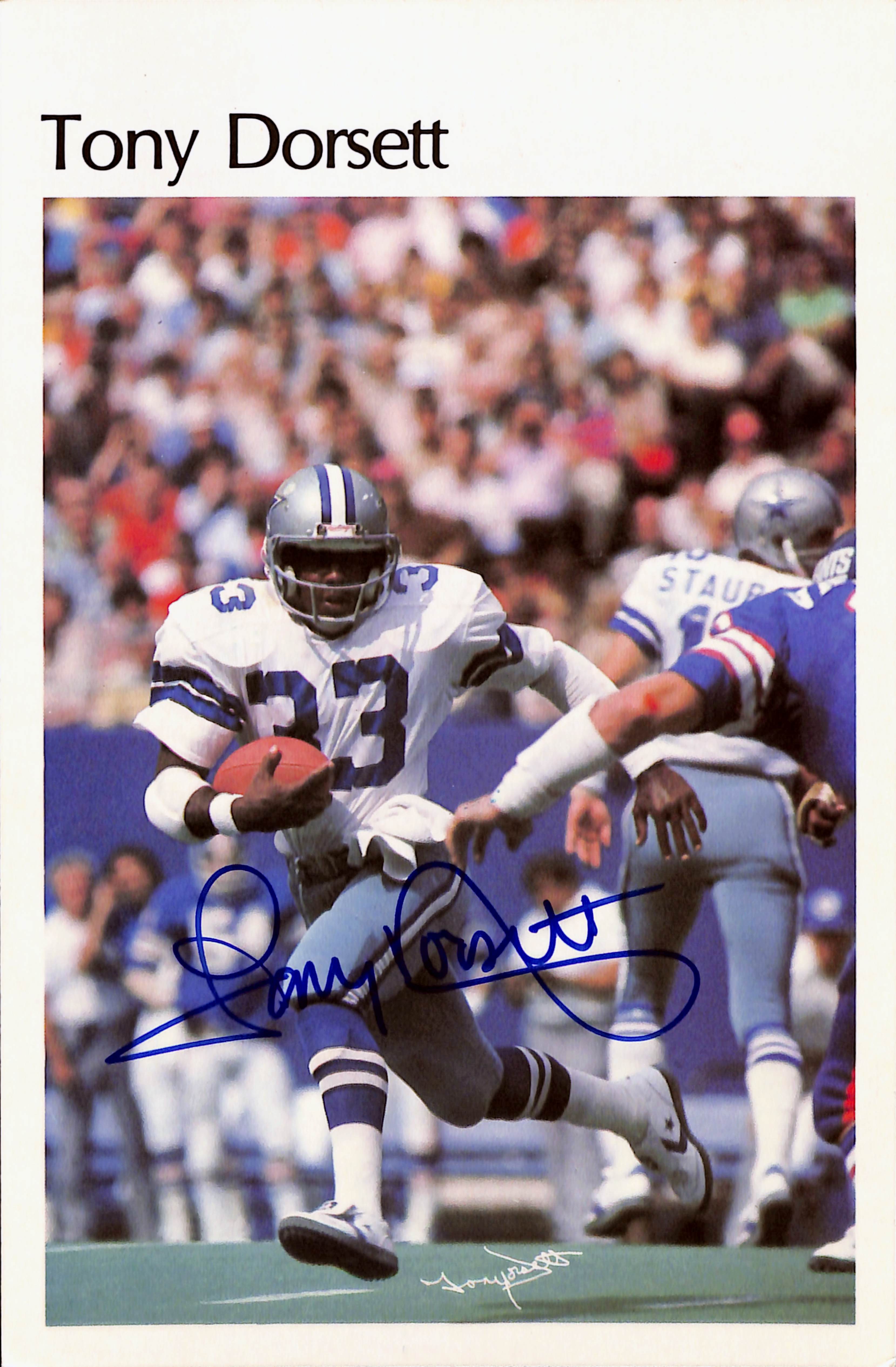 Tony Dorsett Signed Dallas Cowboys '81 Marketcom Poster Beckett