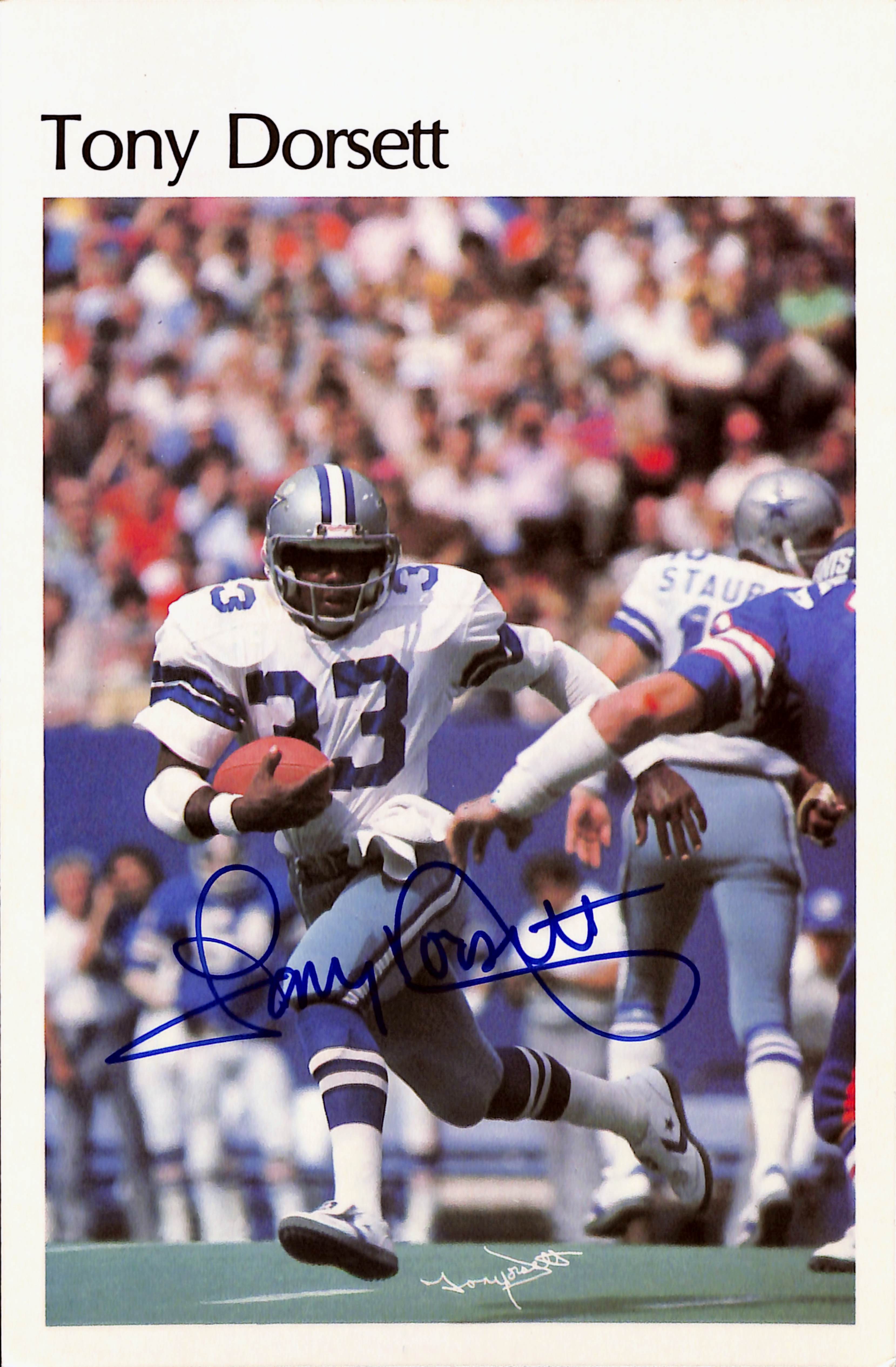Tony Dorsett Signed Dallas Cowboys '81 Marketcom Poster Beckett 