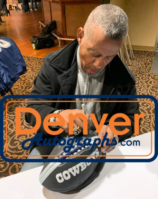 Tony Dorsett Autographed/Signed Dallas Cowboys Black Logo Football JSA 25428