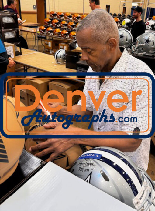 Tony Dorsett Signed Dallas Cowboys 23 Salute Full Size Replica Helmet BAS 45883