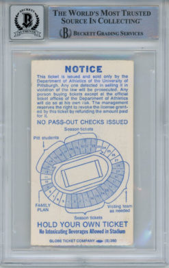 Tony Dorsett Autographed 10/16/1976 Ticket Stub Heisman Beckett Slab