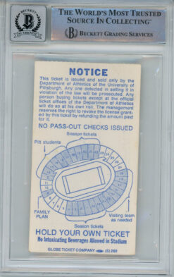 Tony Dorsett Signed 10/16/1976 vs Miami Ticket Stub Heisman BAS 10 Slab
