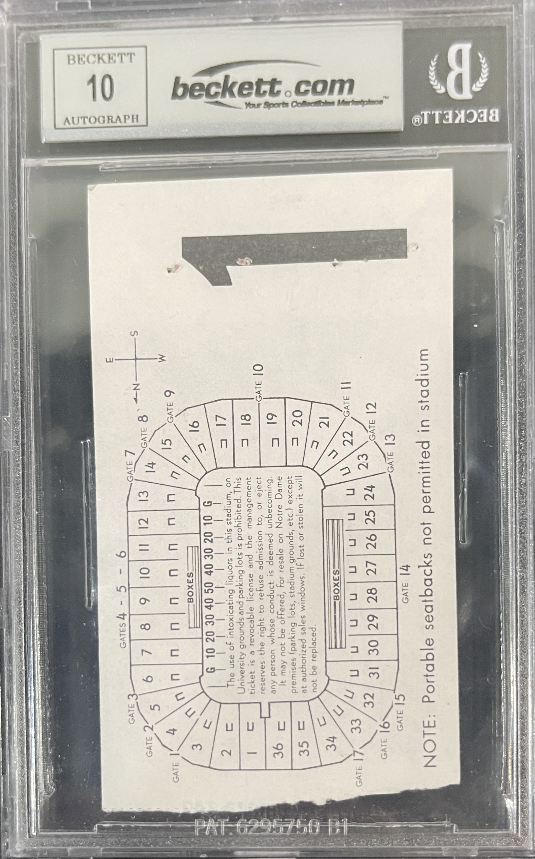 Tony Dorsett Signed Pittsburgh Panthers Ticket 9/11/76 vs ND BAS Slab