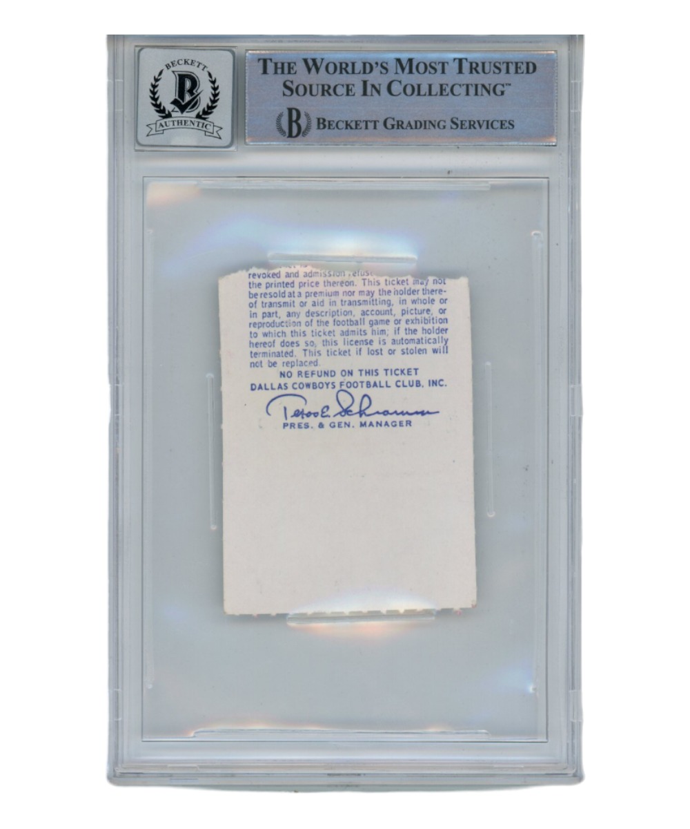 Tony Dorsett Signed 1/1/1978 NFC Championship Ticket Stub Beckett