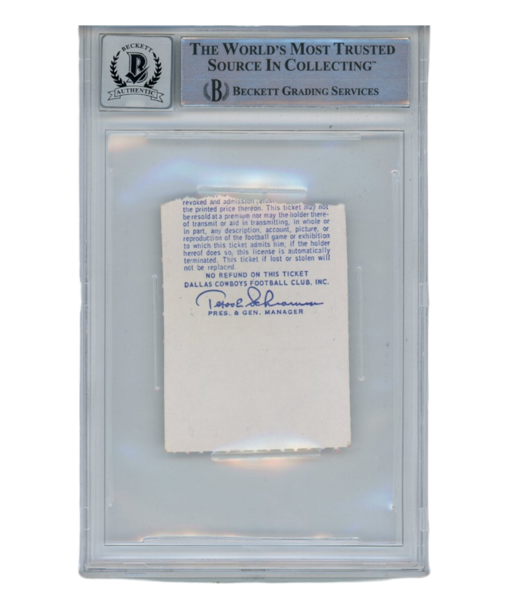 Tony Dorsett Signed 1/1/1978 NFC Championship Ticket Stub Beckett