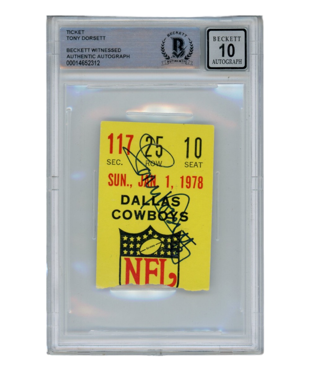 Tony Dorsett Signed 1/1/1978 NFC Championship Ticket Stub Beckett 