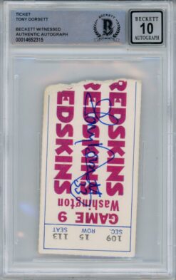 Tony Dorsett Autographed/Signed 11/22/1981 Ticket Stub Beckett 