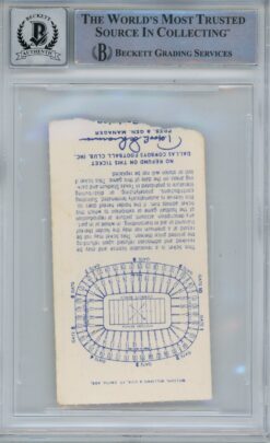 Tony Dorsett Autographed/Signed 11/22/1981 Ticket Stub Beckett