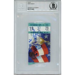 Tony Dorsett Autographed 1976 Pitt vs. ND Ticket Stub Heisman Beckett 45941