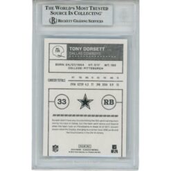 Tony Dorsett Autographed 2016 Classics #135 Slabbed Trading Card Beckett 45895