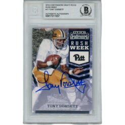 Tony Dorsett Autographed 2016 Contenders Draft 11 Slabbed Trading Card BAS 45891