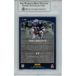 Tony Dorsett Autographed 2016 Panini 20 Slabbed Trading Card Beckett 45927