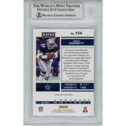 Tony Dorsett Autographed 2017 Playoff 124 Slabbed Trading Card Beckett 45900