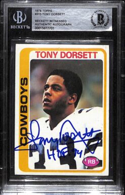 Tony Dorsett Autographed 1978 Topps #315 Trading Card Slab Beckett