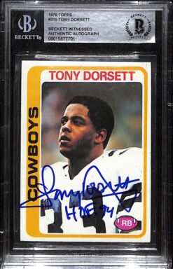Tony Dorsett Autographed 1978 Topps #315 Trading Card Slab Beckett 