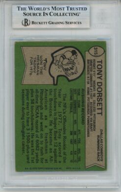 Tony Dorsett Autographed 1978 Topps #315 w/HOF Trading Card Slab Beckett 57115