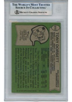 Tony Dorsett Autographed 78 Topps #315 ROY HOF Slab Trading Card Beckett 52711