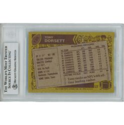 Tony Dorsett Autographed 1986 Topps 126 Slabbed Trading Card Beckett 45902