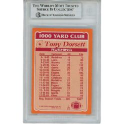 Tony Dorsett Autographed 1986 Topps 6 Slabbed Trading Card Beckett 45920