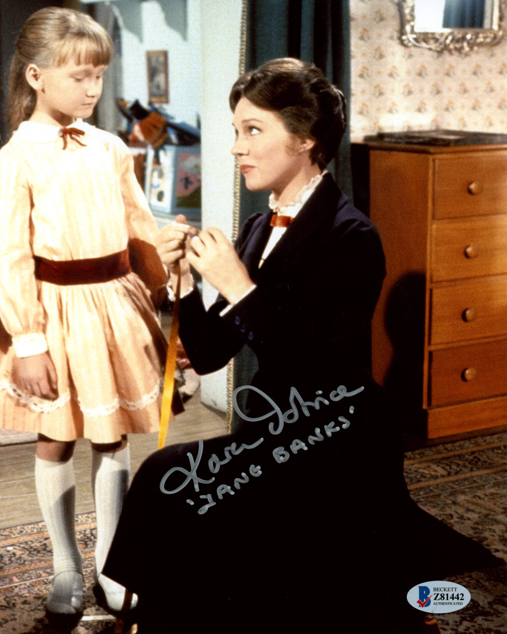 Karen Dotrice Autographed Mary Poppins 8x10 Photo W/Jane Banks Beckett
