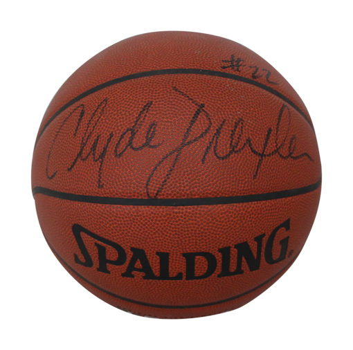 Clyde Drexler Autographed/Signed Portland Trailblazers Basketball I/O JSA 30941