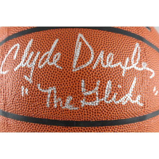 Hakeem Olajuwon Clyde Drexler Signed Houston Rockets Basketball Beckett 49267