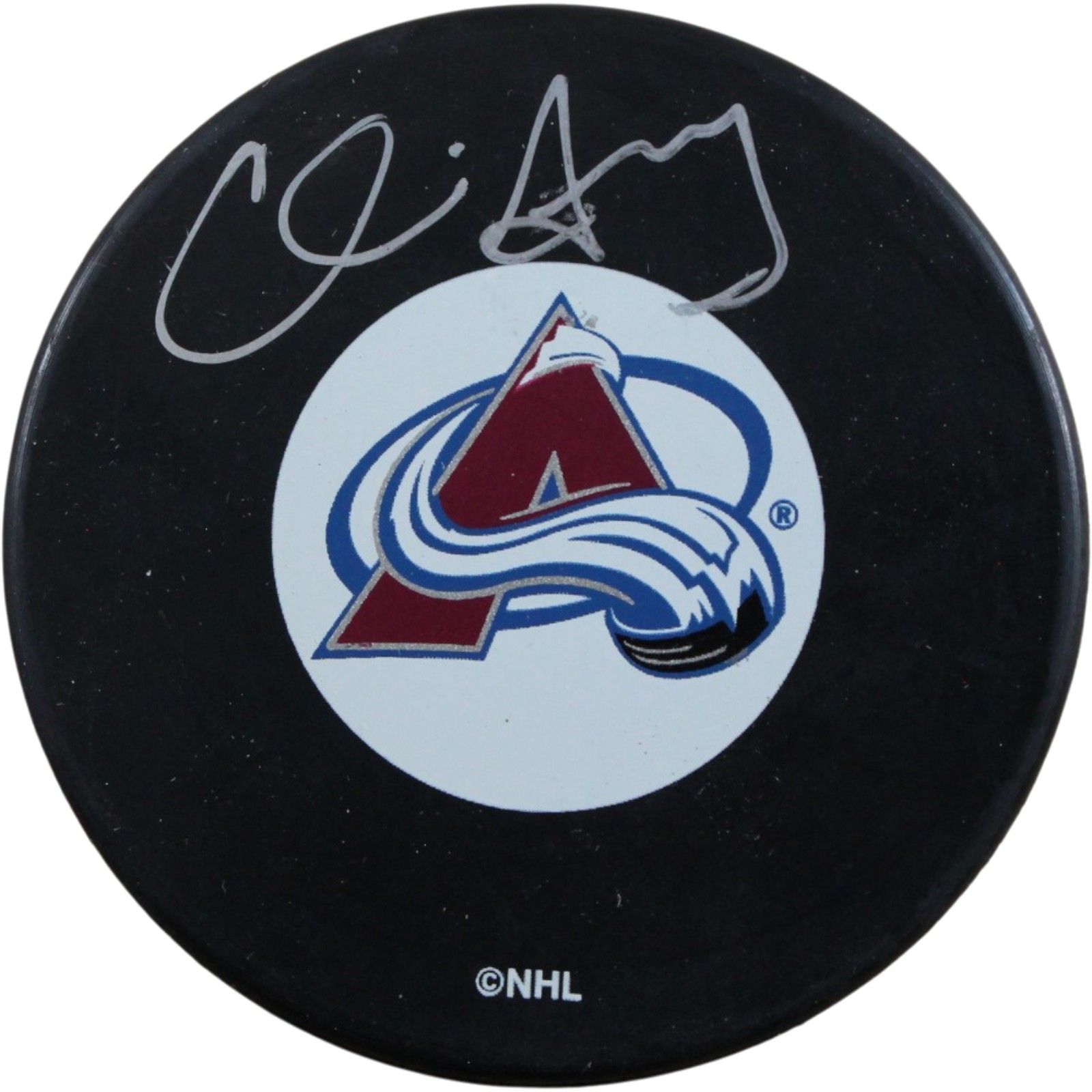 Chris Drury Autographed/Signed Colorado Avalanche Logo Puck Beckett 56515 1 Chris Drury Autographed/Signed Colorado Avalanche Logo Puck Beckett 56515