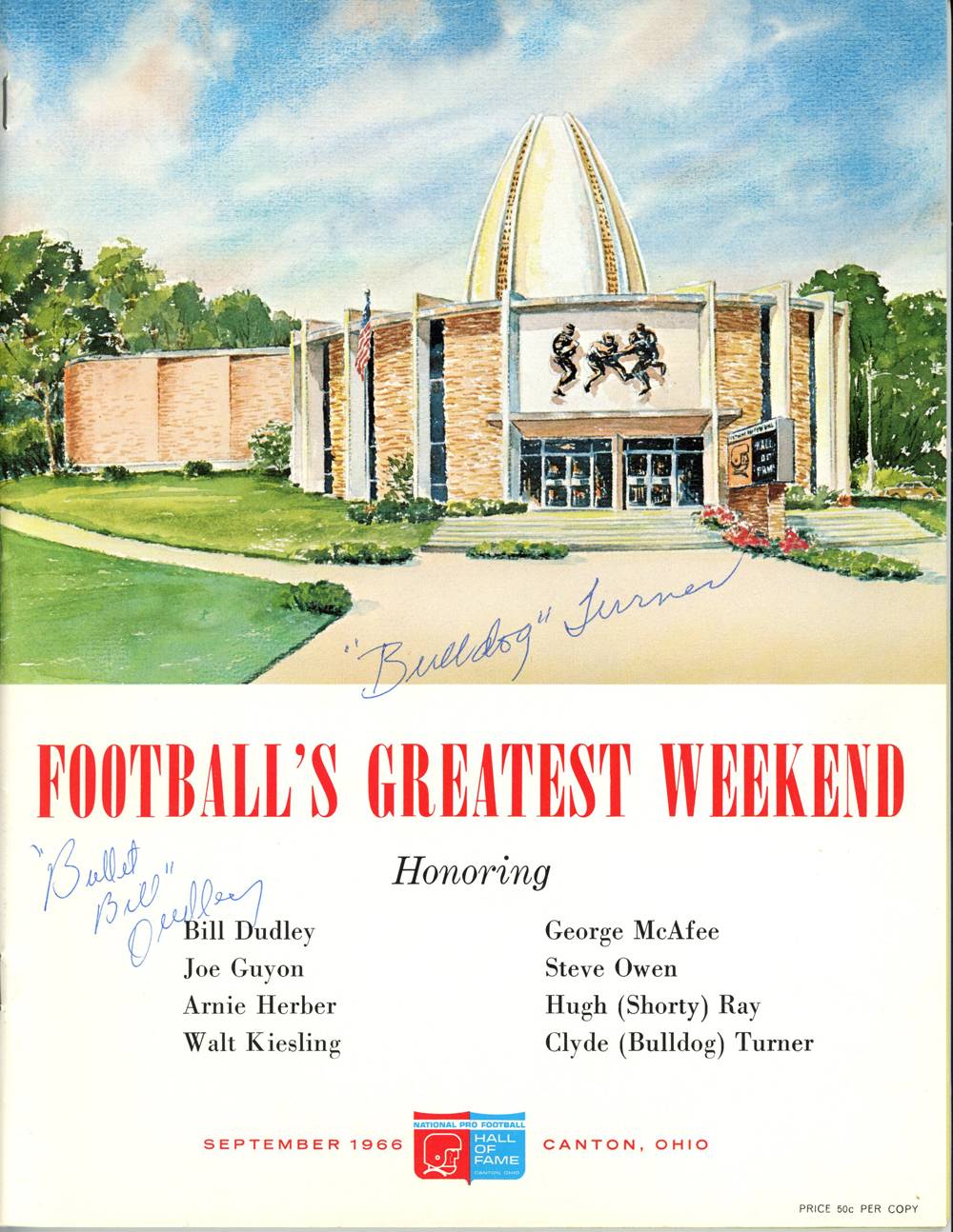 Bill Dudley & Bulldog Turner Signed 1966 Football's Greatest Magazine BAS