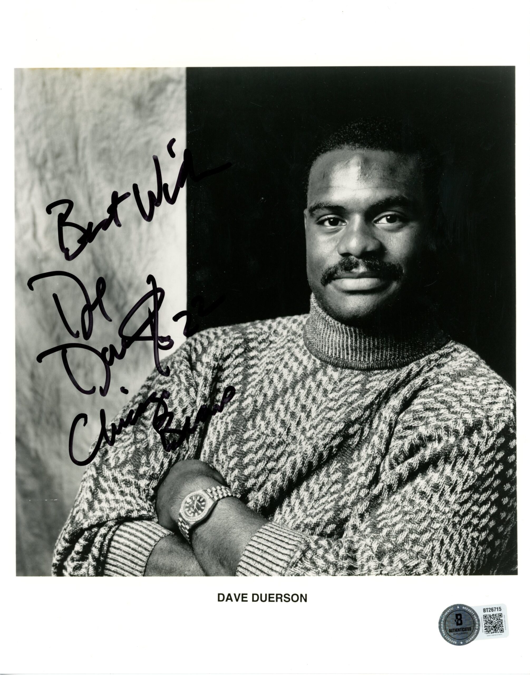 Dave Duerson Autographed Chicago Bears 8x10 Photo Best Wishes Beckett 56629 1 Dave Duerson Autographed Chicago Bears 8x10 Photo Best Wishes Beckett 56629