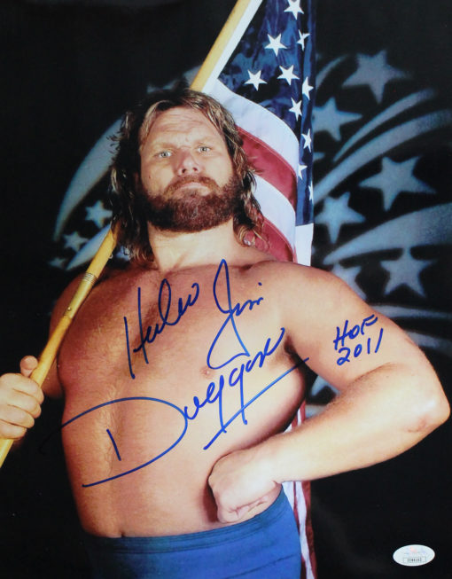 Hacksaw Jim Duggan Autographed WWE WWF 11x14 Photo JSA 24744