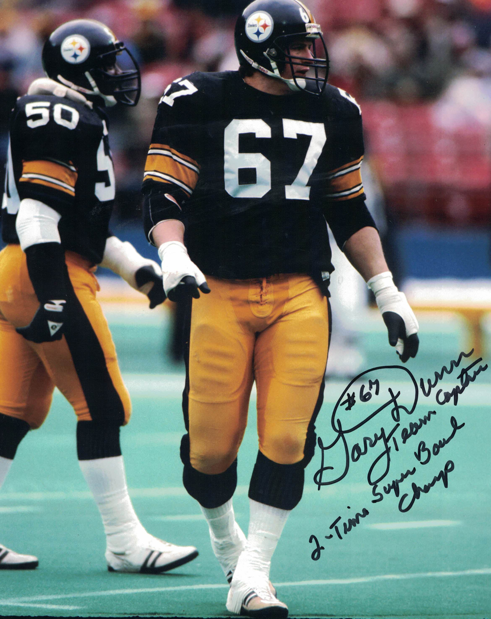 Gary Dunn Autographed/Signed Pittsburgh Steelers 8x10 Photo 2x SB Champ 30248