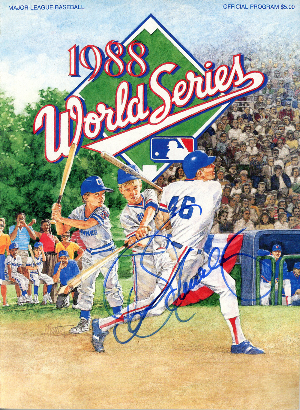 Dennis Eckersley Autographed/Signed 1988 World Series Program Beckett