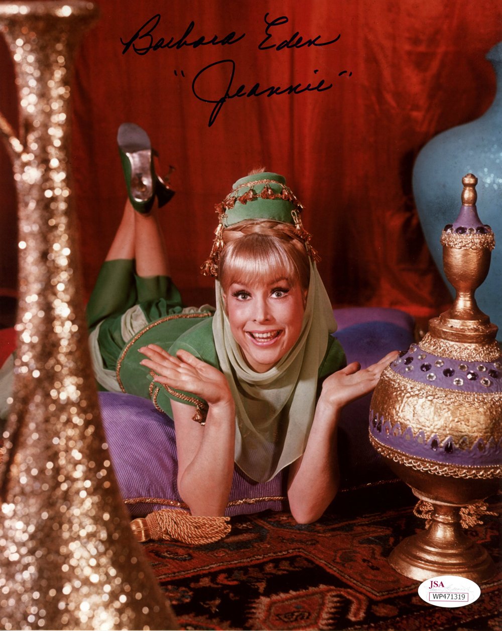 Barbara Eden Autographed/Signed I Dream Of Jeannie 8x10 Photo JSA