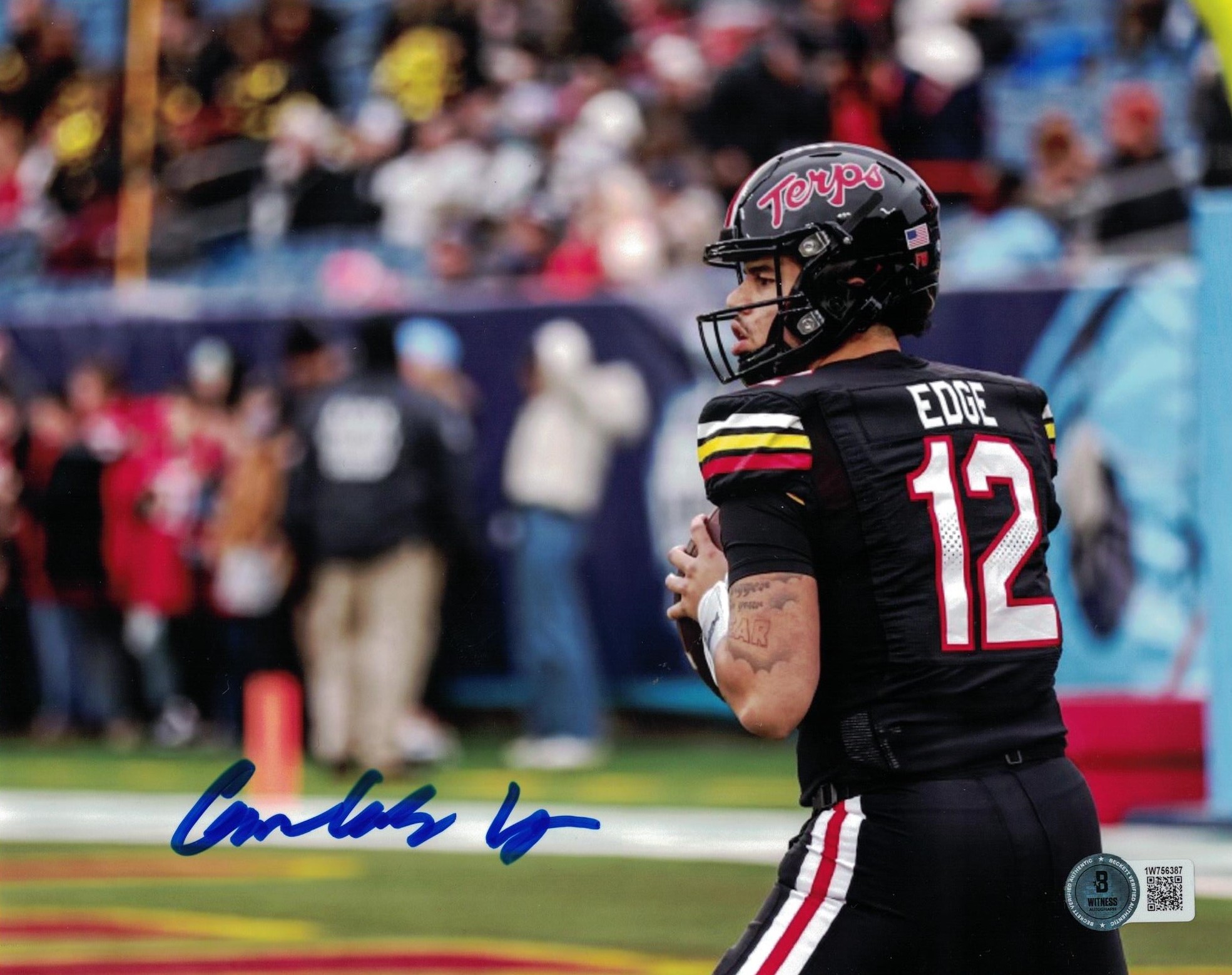 Cameron Edge Autographed/Signed Maryland Terrapins 8x10 Photo Beckett 44693