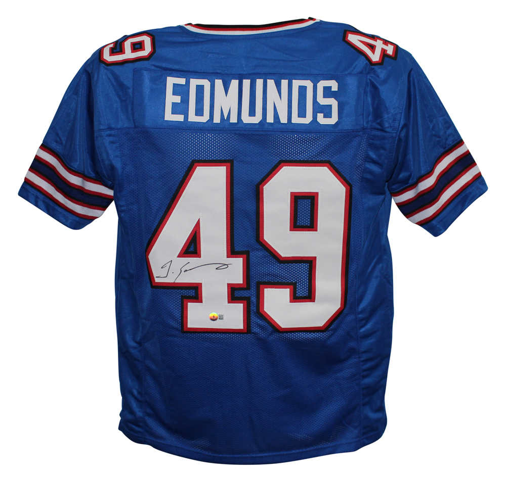 Tremaine Edmunds Autographed/Signed Pro Style Blue XL Jersey Beckett
