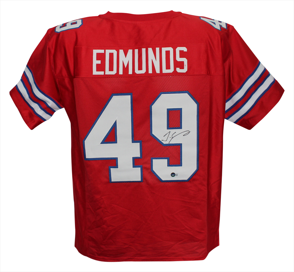 Tremaine Edmunds Autographed/Signed Pro Style Red XL Jersey Beckett