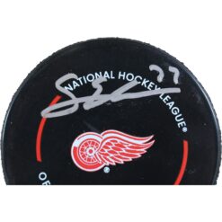 Simon Edvinsson Autographed Detroit Red Wings Official Puck Fanatics 53808
