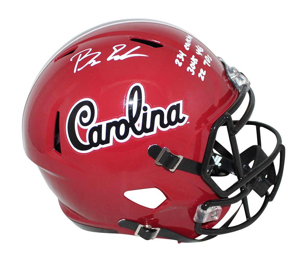 Bryan Edwards Signed South Carolina Gamecocks F/S Helmet 3 Insc Beckett