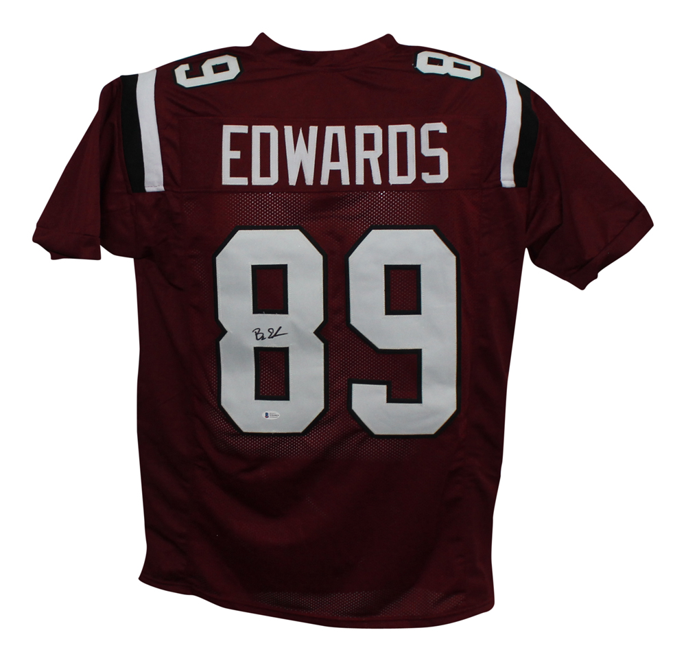 Bryan Edwards Autographed/Signed College Style Red XL Jersey BAS