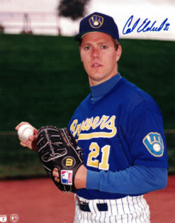 Carl Edwards Autographed/Signed Milwaukee Brewers 8x10 Photo 24315 PF