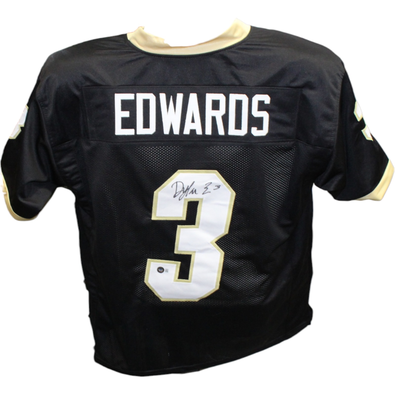 Dylan Edwards Autographed/Signed Black College Style Jersey BAS