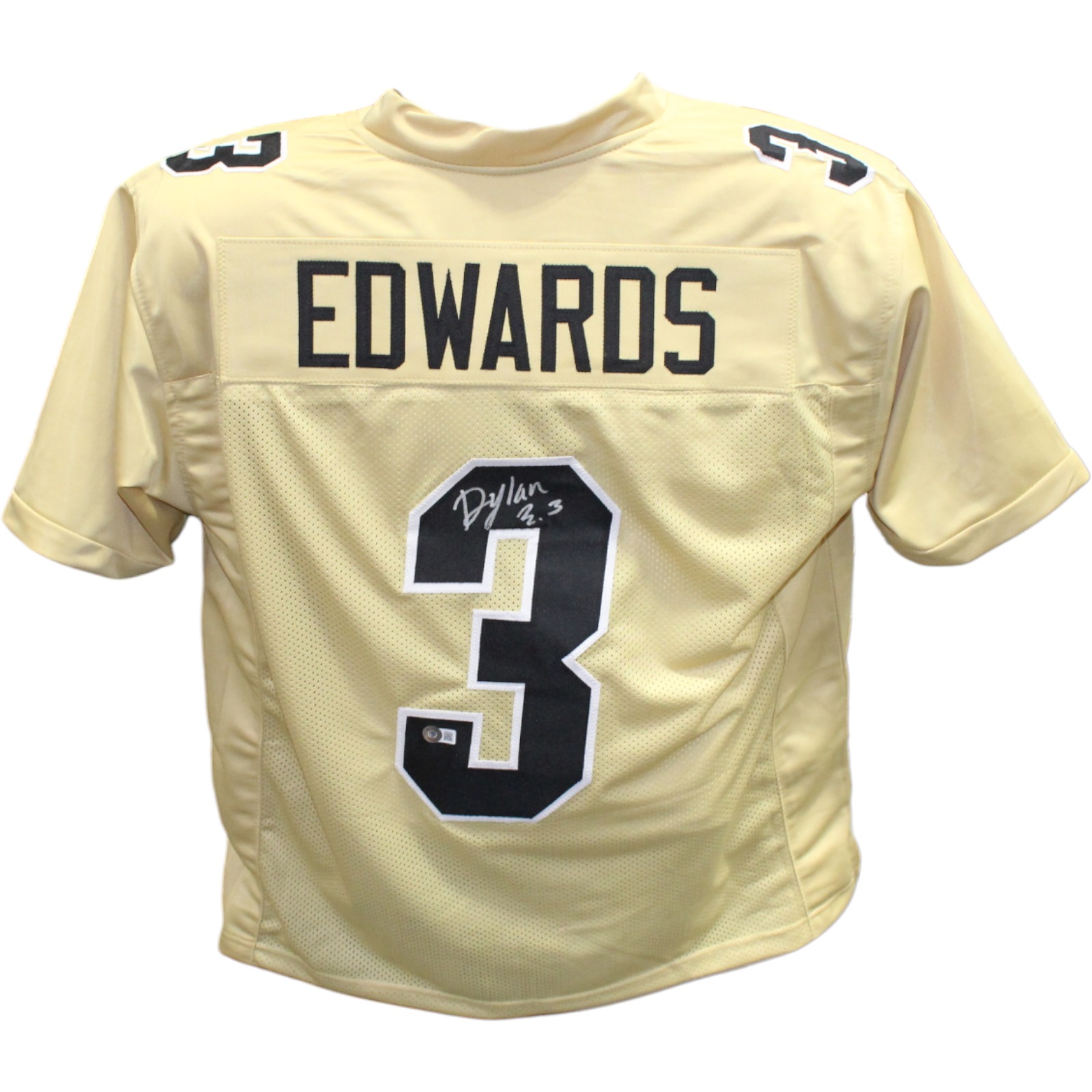 Dylan Edwards Autographed/Signed Gold College Style Jersey BAS 