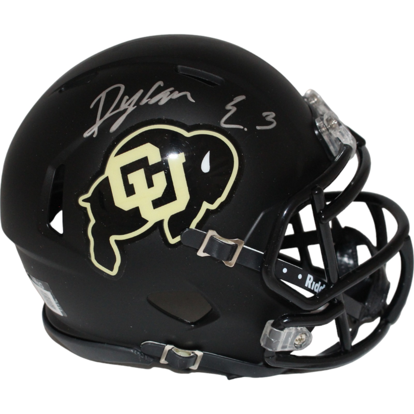 Dylan Edwards Signed Colorado Buffaloes Black Mini Helmet BAS